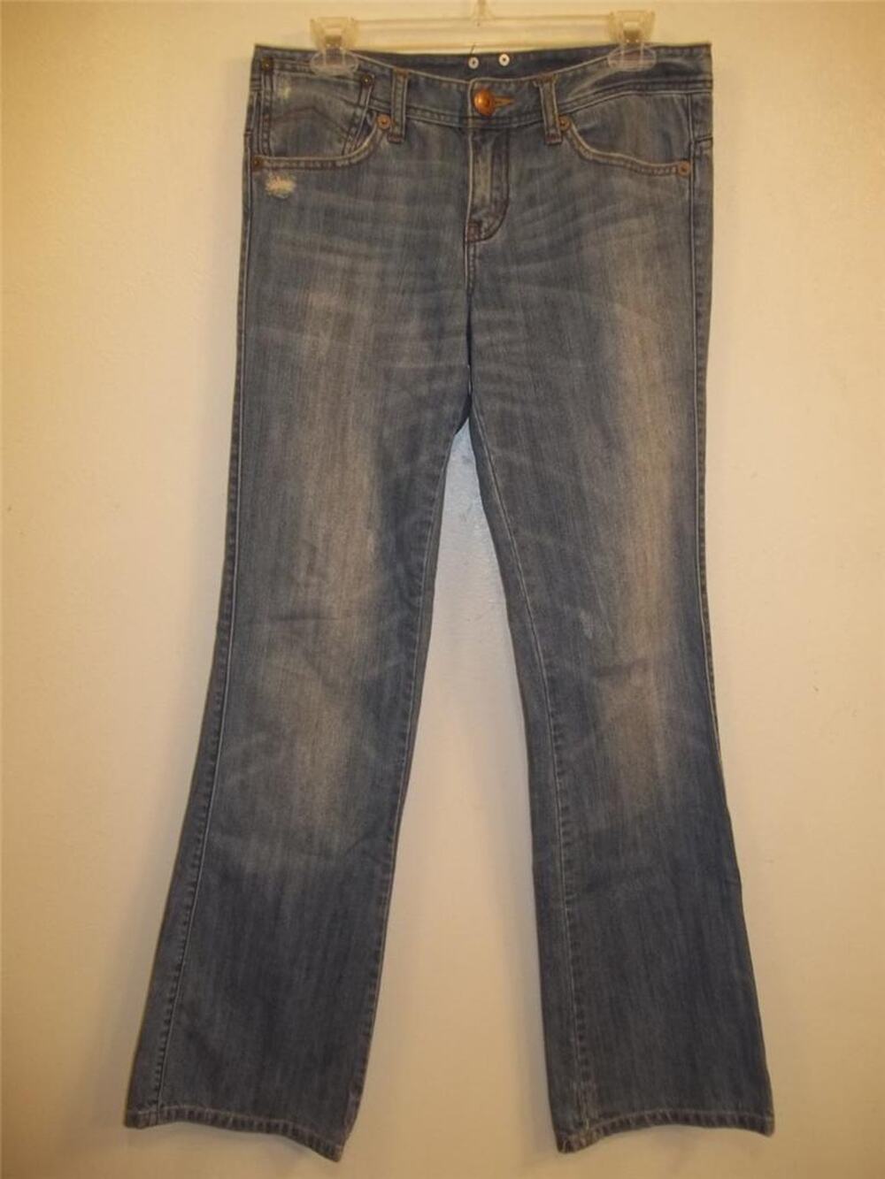 Armani Exchange Blue Distressed Denim Boot-Cut Jeans 6
